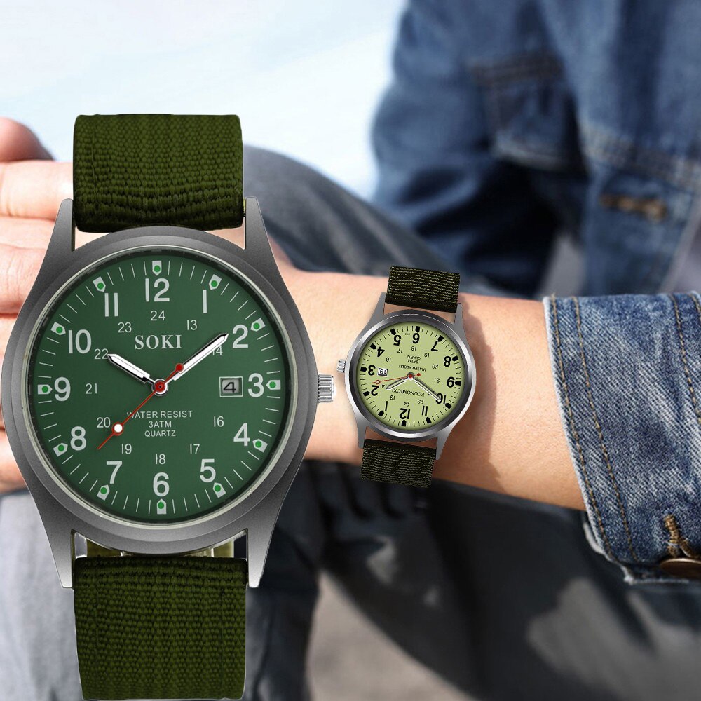 SOKI-reloj analógico de cuarzo para hombre, cronógrafo informal de estudiantil, de lujo, resistente al agua