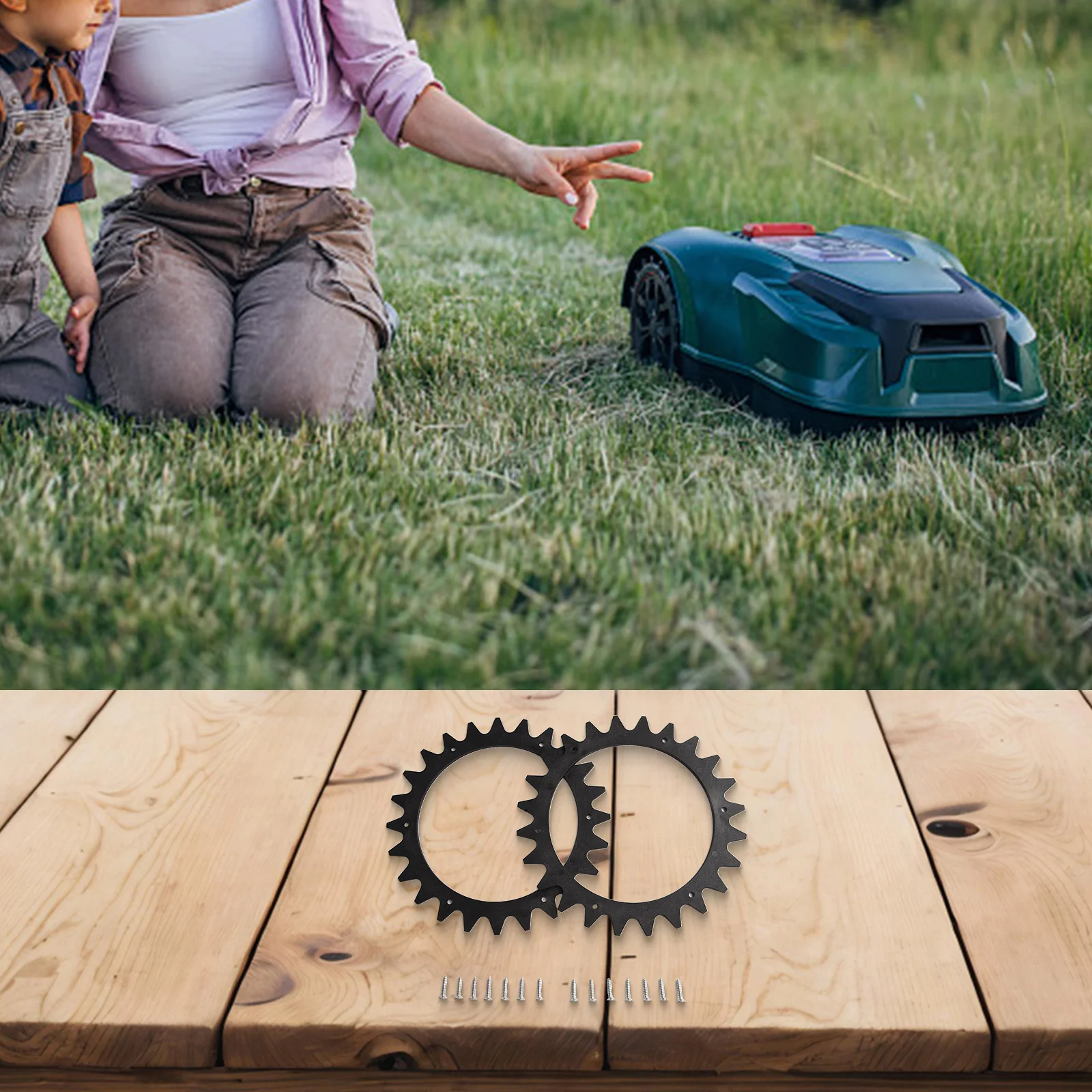 2PCS 205mm Lawnmower Spike Traction Improved Auxiliary Wheel Spike Skid Mowing Robot S/M Lawn Mower Accessories