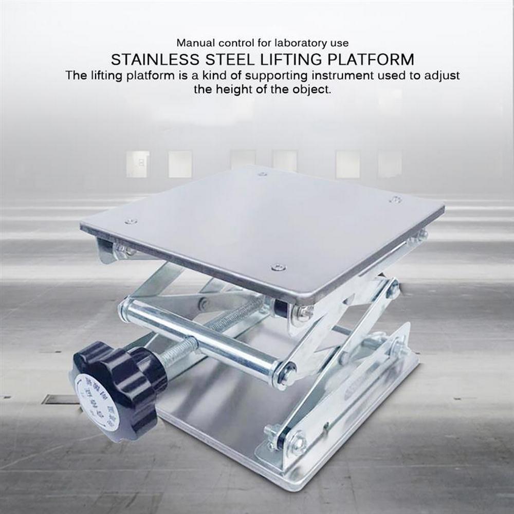 Aluminum Router Lift 100x100MM Woodworking Platform Lift Table Benches 4"x4" Table Lifting Stand Rack Woodwork Engraving Tools