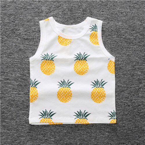 Sommer stil babyvest bomuldsundertøj ærmeløse tanktoppe til piger og drenge børn børn tøj toppe camisoler vest: Ananas / 2t
