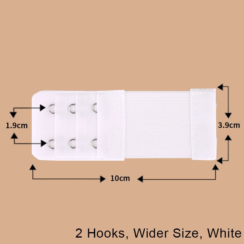 Elastische Gürtel Unterwäsche Bh Verlängerung Schmale Zwei 2 Schnalle Verschluss Für Bh Verlängerung Zubehör Drei 3 Haken Und Auge Band: 2 Haken WS Weiß