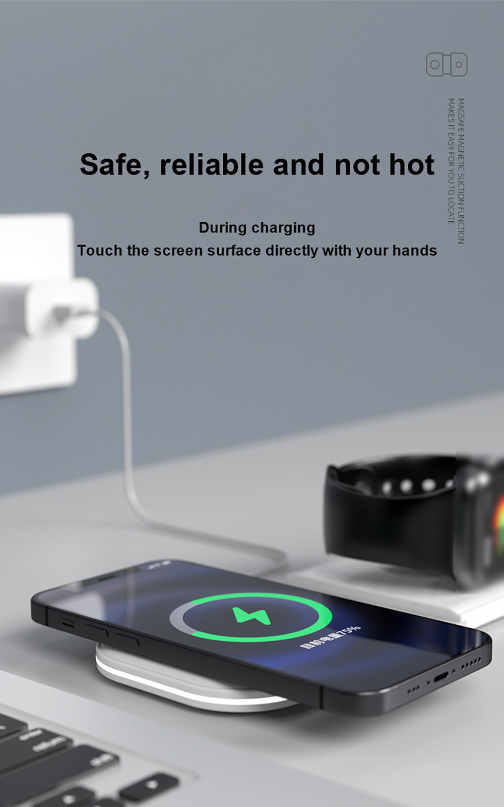 2 in1 duo-ladegeräte mit 15w magnetischen kabellosen ladestationen für iphone, apple watch, airpods und schnellladefunktion – ladedock für smartphone-zubehör