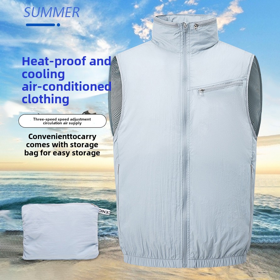 Kühlende weste mit tragbarem Ventilator, ärmellose weste mit klimaanlage und usb-anschluss, 8 stunden kühlung für arbeiten bei hohen temperaturen, fahrradjacke