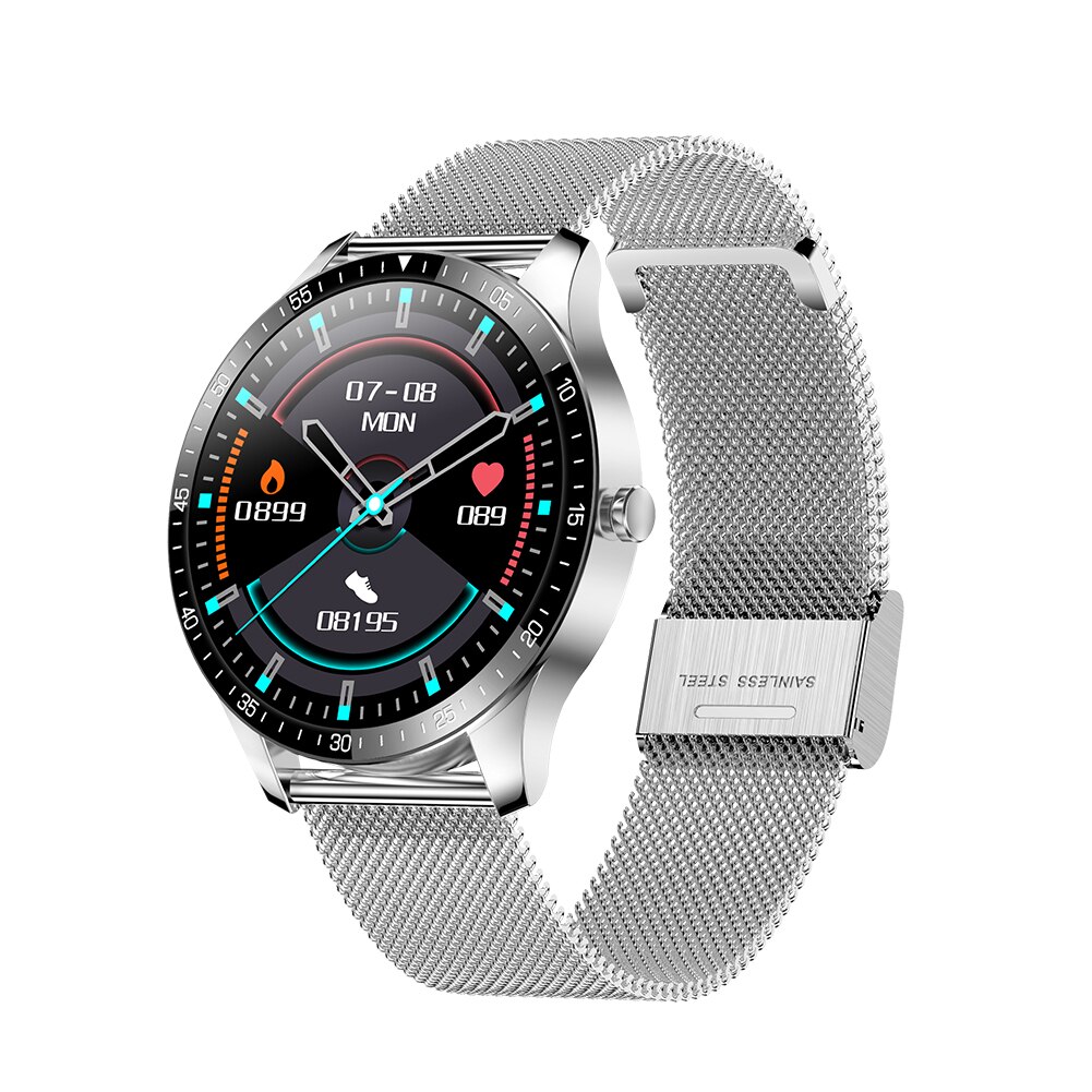 S80 Mannen Smart Horloge Fitness Tracker Hartslag Slaap Monitor Multi-Sport Camping IP67 Waterdichte Smartwatch Voor Ios Android: Silver steel