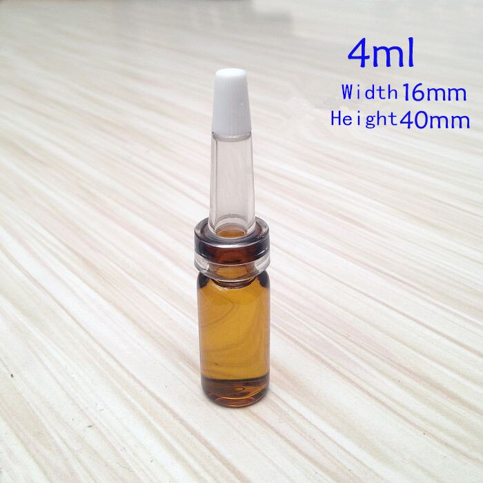 Mini klare og brune glassflasker med myk plastdråper , 1ml, 3ml, 4ml, 5ml,  idé for ompakking av væske: 4ml brune