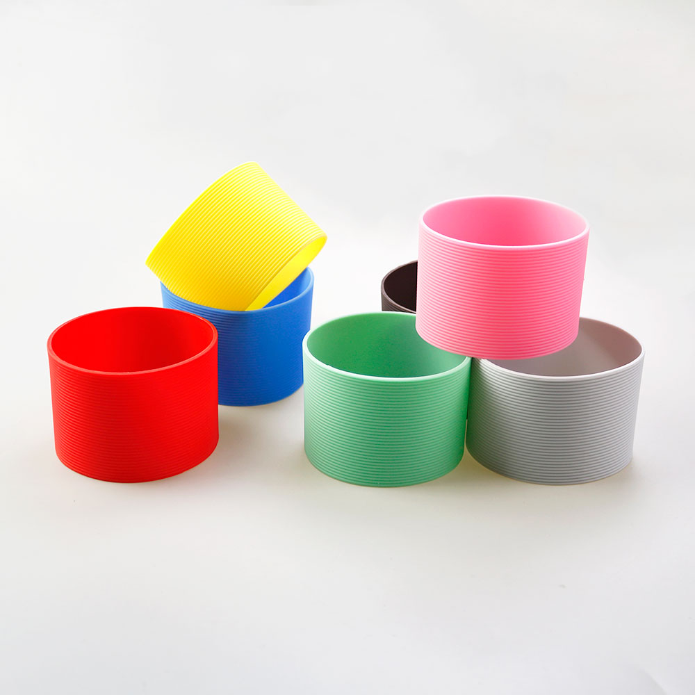 16 Kleuren 8.5Cm Siliconen Cup Cover Strepen Antislip Warmte Voor Glas Cup Mouwen 85Mm Geïsoleerde Water fles Cup Mouwen