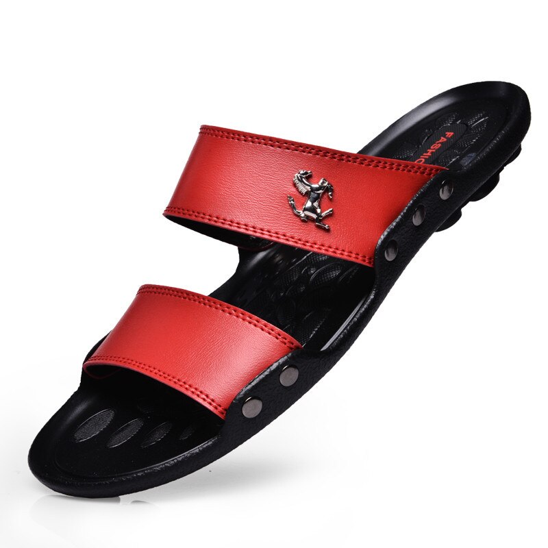 HJUGHPN Sandalen Heren Lederen Sandalen Mannen Lederen