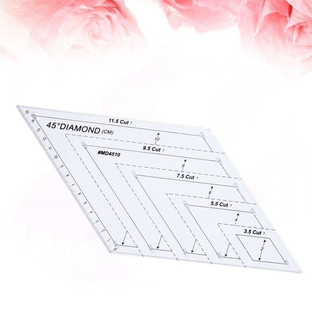 Patchwork Ruler 45 Degree Rhomboid Quilting Ruler Patchwork Plastic Template Sewing Accessories