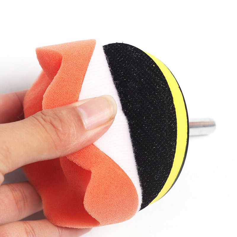 7Pcs Car Polishing Waxing Sponge Wheel Buffing Pad Set Car Polisher with M10 Drill Adapter Pad Diameter 3Inch for Electric Drill