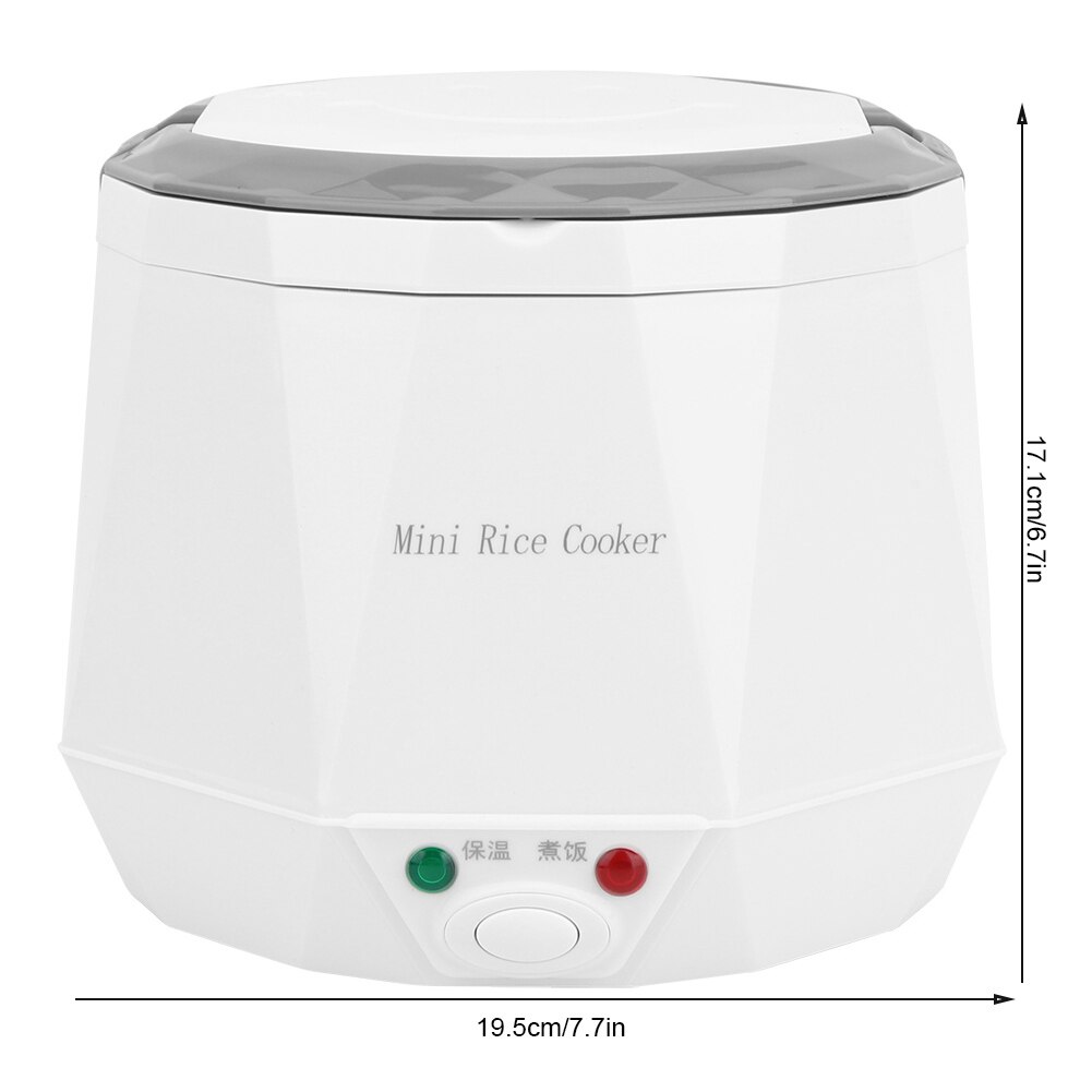 1.6L Mini Rice Cooker Portable Electric Rice Cooker Rice Cooking Tool for 12V Car Use White cooker 100W Car Rice Cooker