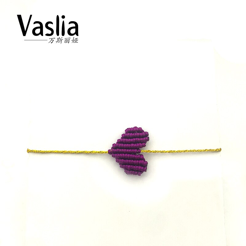 VISALIA-pulsera trenzada con forma de corazón para mujer, de la suerte arcoíris brazalete con, hilo simple de , joyería hecha a mano, el mejor de verano: purple