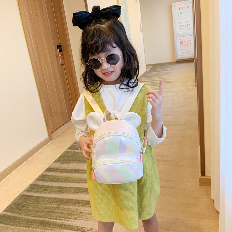 kids Girls backpack peach heart female bag female cartoon cute children rabbit Korean backpack student schoolbag