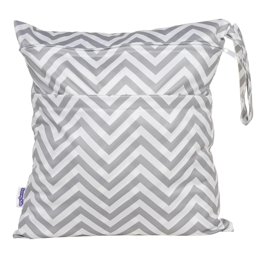 Wiederverwendbare nass trocken Tasche Mit Zwei Für Baby Windeln Windeln Wasserdicht Nass Tuch Tasche Windel Tasche 36cm x 30cm: NPD10013