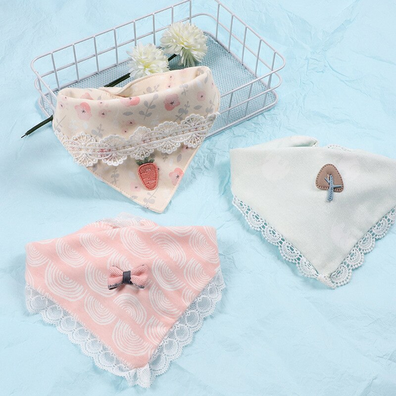 Babero de algodón suave para bebé, Bandana de encaje de princesa, babero triangular para bebé, eructo para niño pequeño, toallas de Saliva, artículos de alimentación para bebé