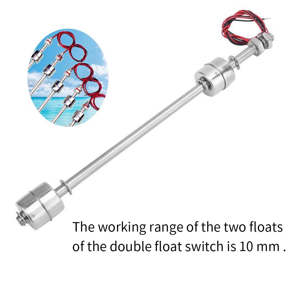 Stainless Steel Float Switch Tank Liquid Water Level Sensor Double Ball Float Switch Tank Pool Flow Sensors Control Pump