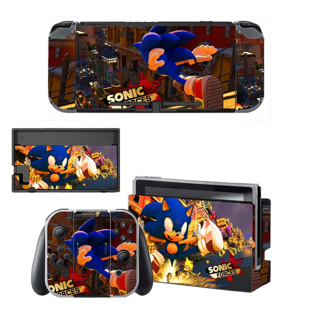 Vinyl Screen Skin Sonic Protector Stickers for Nintendo Switch NS Console + Controller + Stand Holder Dock Skins Stickers: QBYSNS0446