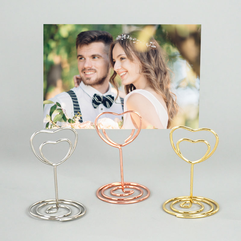 Metal Place Card Holders Photo Clip Stands Wedding Table Number Name Sign Stand for Wedding Birthday Party Home Decoration 10pc