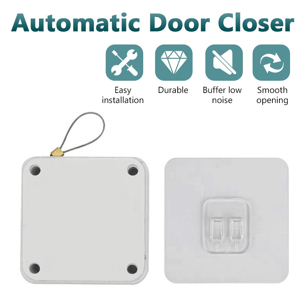 Cierre automático de puerta de 1,2 m, pegatina de puerta sin agujeros multiusos, amortiguador de puerta deslizante, dispositivo de cierre, herramienta de Hardware para muebles