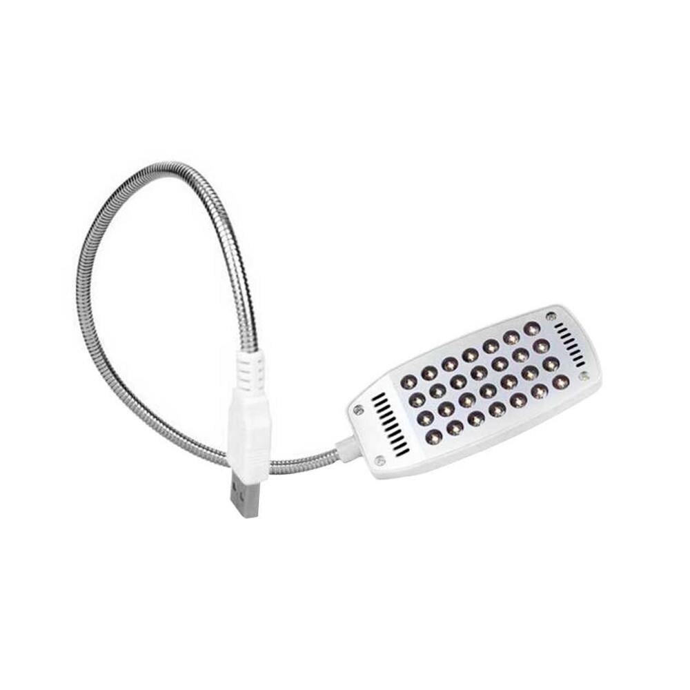 Super Bright Laptop Light 28 LED USB Light Flexible Computer Lamp Portable Desk Reading Lamp Universal Computer Light: white