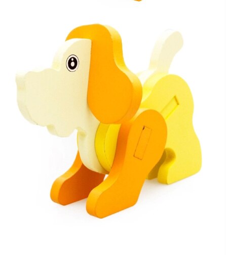MWZ Cartoon zwierząt zabawki dla dzieci 3D puzzle drewniane puzzle dla dzieci nauka zabawki edukacyjne dla dzieci Handmade DIY zabawki: dog