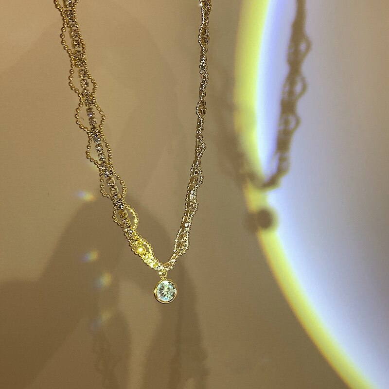 Mengjiqiao 2022 Koreaanse Elegante Delicate Strass Choker Voor Vrouwen Meisjes Mode Metalen Kruis Hanger Ketting Partij Sieraden