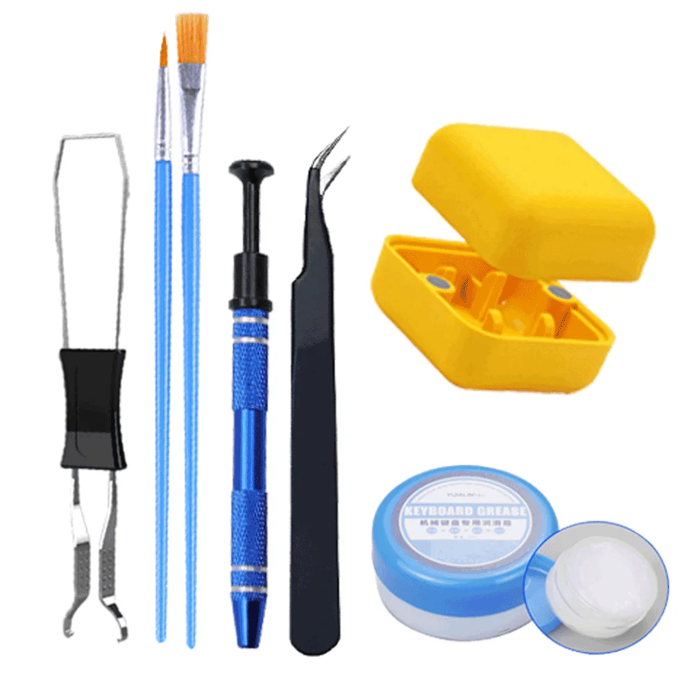 Mechanical Keyboard Kit Switch Puller Opener Keycaps Puller Switch Lubrication Package for Mechanical Gamer Swap Keyboard: Yellow