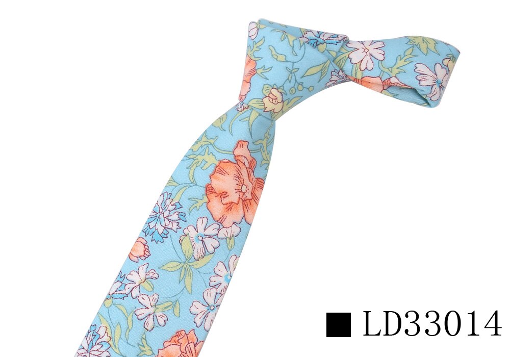 Bloemenprint Stropdas Voor Mannen Vrouwen Skinny Katoen Hals Voor Bruiloft Business Casual Mode Stropdassen Klassieke Pakken Slanke Hals ties: LD33014