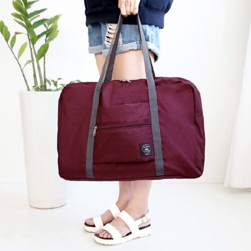 Women's Travel Bags Clothes Luggage Storage Make up Organizer Collation Pouch Cases Waterproof Folding Bags Ladies Cosmetic Bag: Burgundy