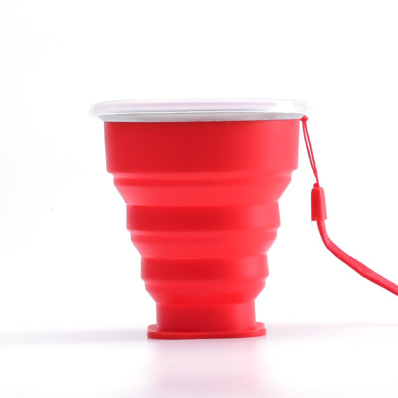 Telescopic Portable Silicone Folding Cup With Lid Anti-Fouling Outdoor Cup Coffee Cup Children Travel Drinking Water