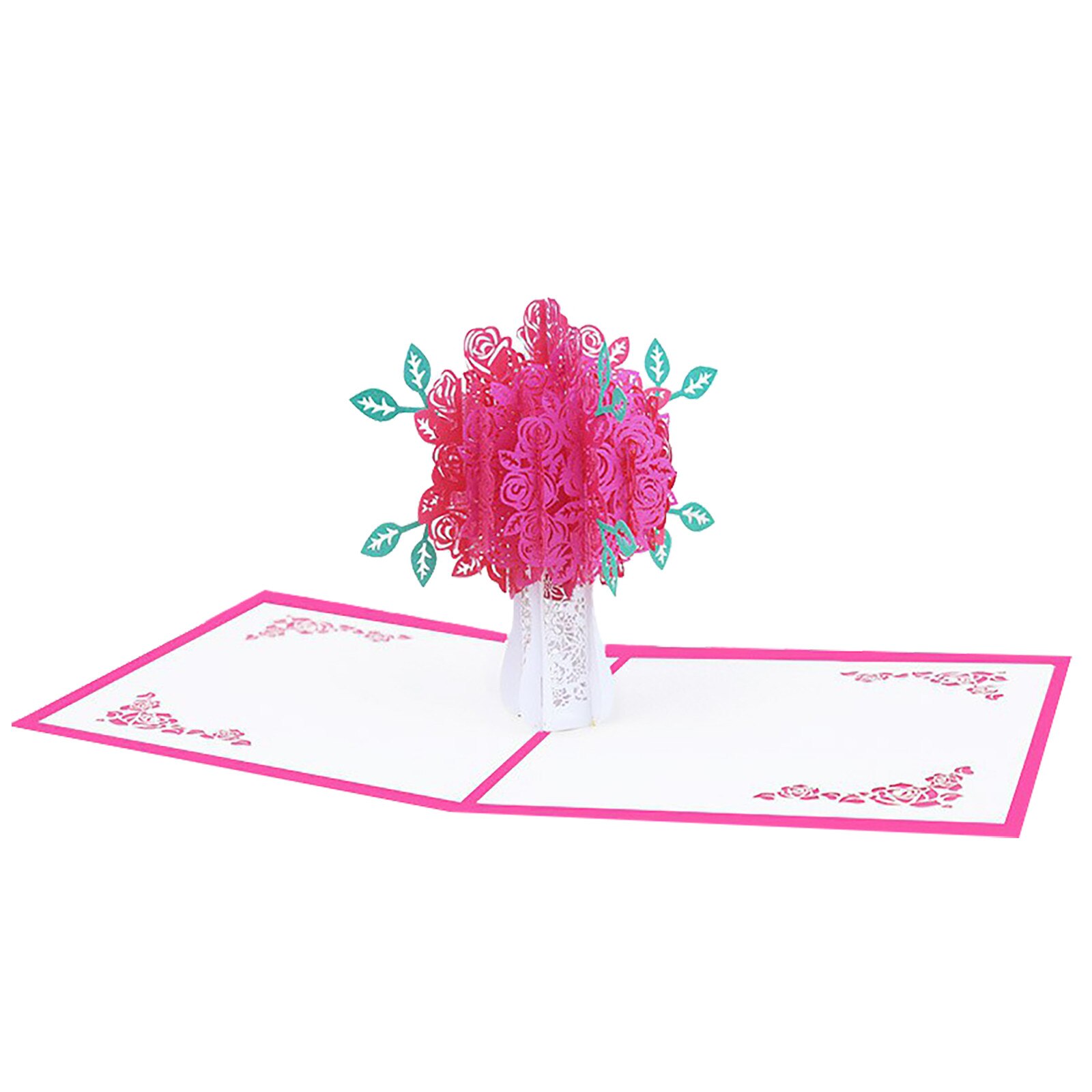 3D Stereo Greeting Card Wedding Invitation Card Valentine's Day Rose Flower Card Greeting Card Blessing Card Wedding Invitation: F
