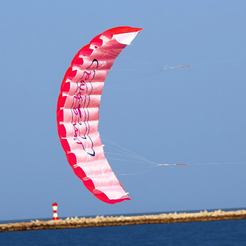 Dubbele lijn parafoil vlieger met vliegende tools power braid zeilen kitesurfen regenboog sport strand vlieger spelen vliegen buiten speelgoed