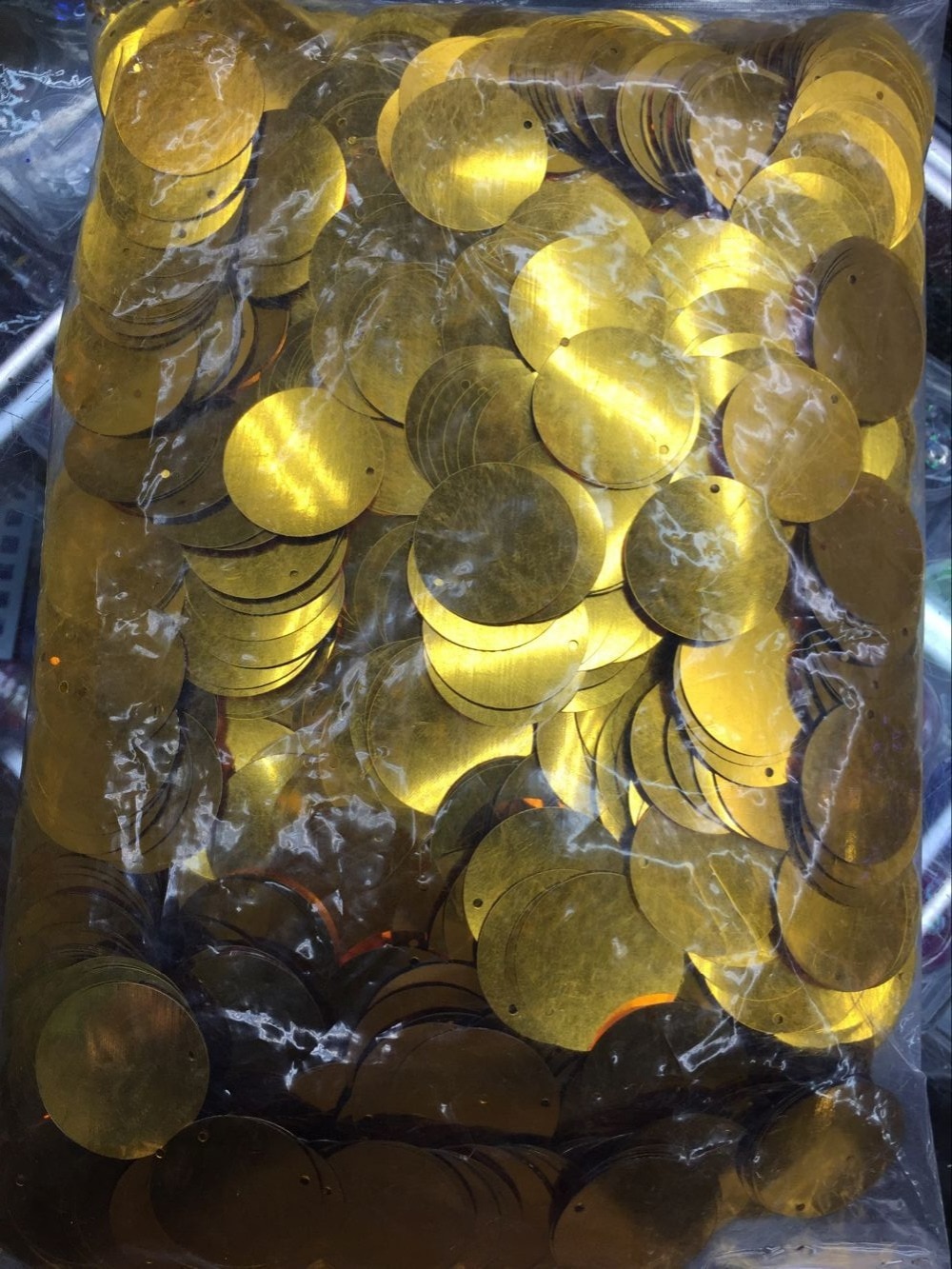 QIUMING Pailletten In 30mm, 40mm, 50mm - Große Runde Glitzerplättchen Mit Loch Zum Basteln & Nähen