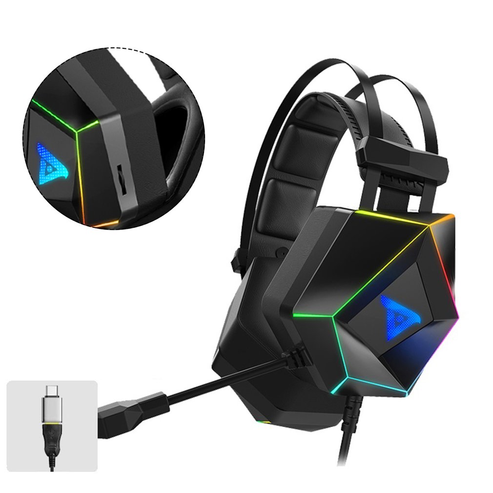 Auriculares para juegos de ordenador, cascos duraderos luminosos con cable para ordenador, Notebook, Internet café, e-sports