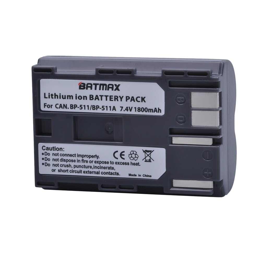 Batmax-Batería de repuesto para cámara de BP-511, cargador Dual LCD USB para Canon G6 G5 G3 G2 G1 EOS 300D 50D 40D 30D 20D 5D