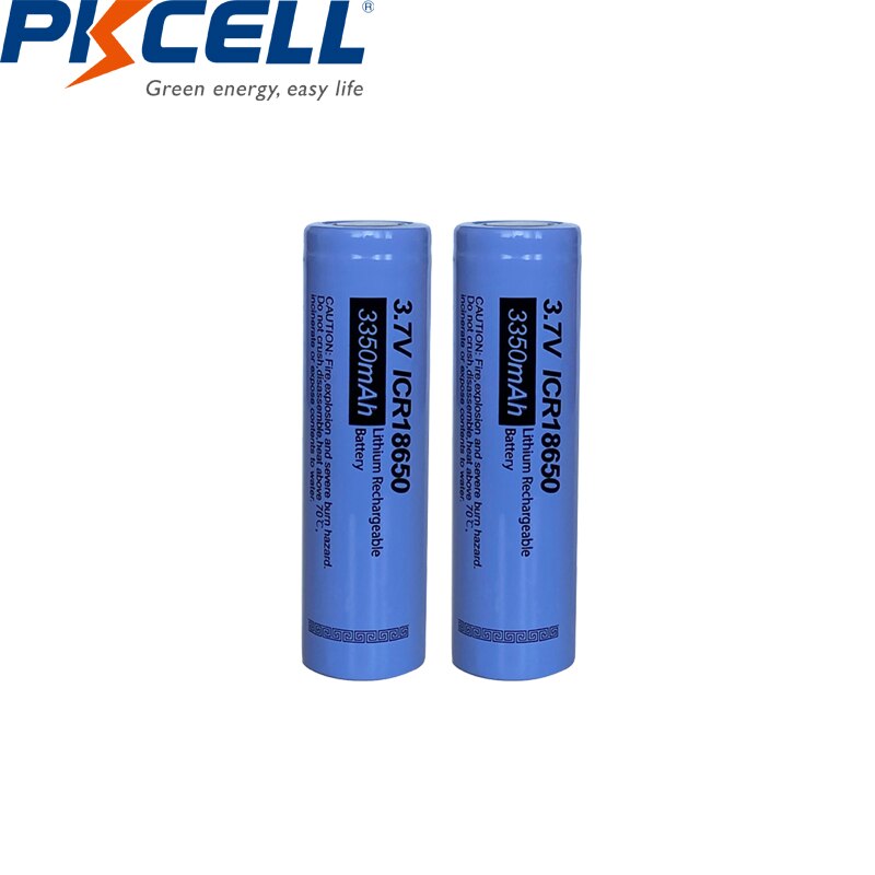 4PC PKCELL 18650 battery 3350mah 3.7 v ICR18650 Lithium Battery Li-ion Rechargeable battery For Flashlight batteries