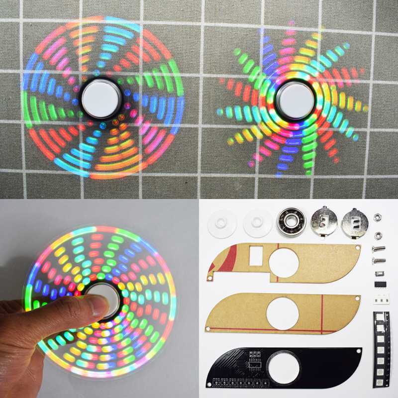 DIY Full Color Rotating POV LED Hand Spinner Electronic Kit led Modules Accessory Kits