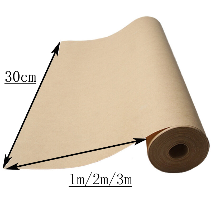 # 1 rollo de 30cm x 1/2/3m de rollo de papel Kraft para envolver , embalaje móvil, rollo de papel marrón para pintar