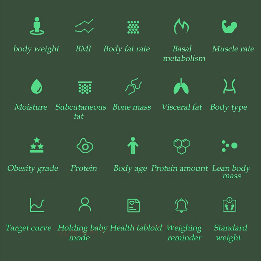 iCOMON Bathroom Body Weight Scale Smart Balance Electronic Floor Scales Bluetooth Green Body Fat Scale 19 Physical Data