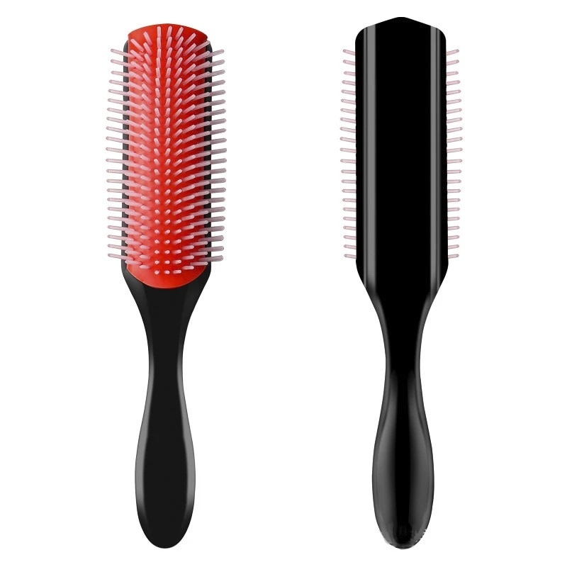 9-Rijen Detangling Hair Brush Denman Ontklitter Haarborstel Scalp Massager Rechte Krullend Nat Haar Kam