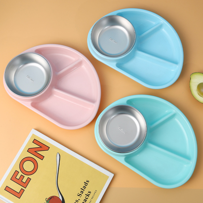 Toddler Infant Baby Dishes Cartoon Dinner Plate Environmentally Separated Child Food Plates Kids Dinnerware Tableware Tray