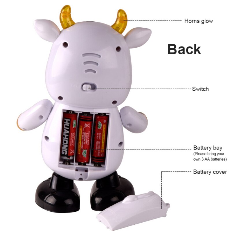 Leuke Koe Elektrische Dansen Robot Met Geluid Licht Muziek Dansen Robot Kalf Model Baby Kinderen Elektrische Huisdieren Speelgoed Verjaardag