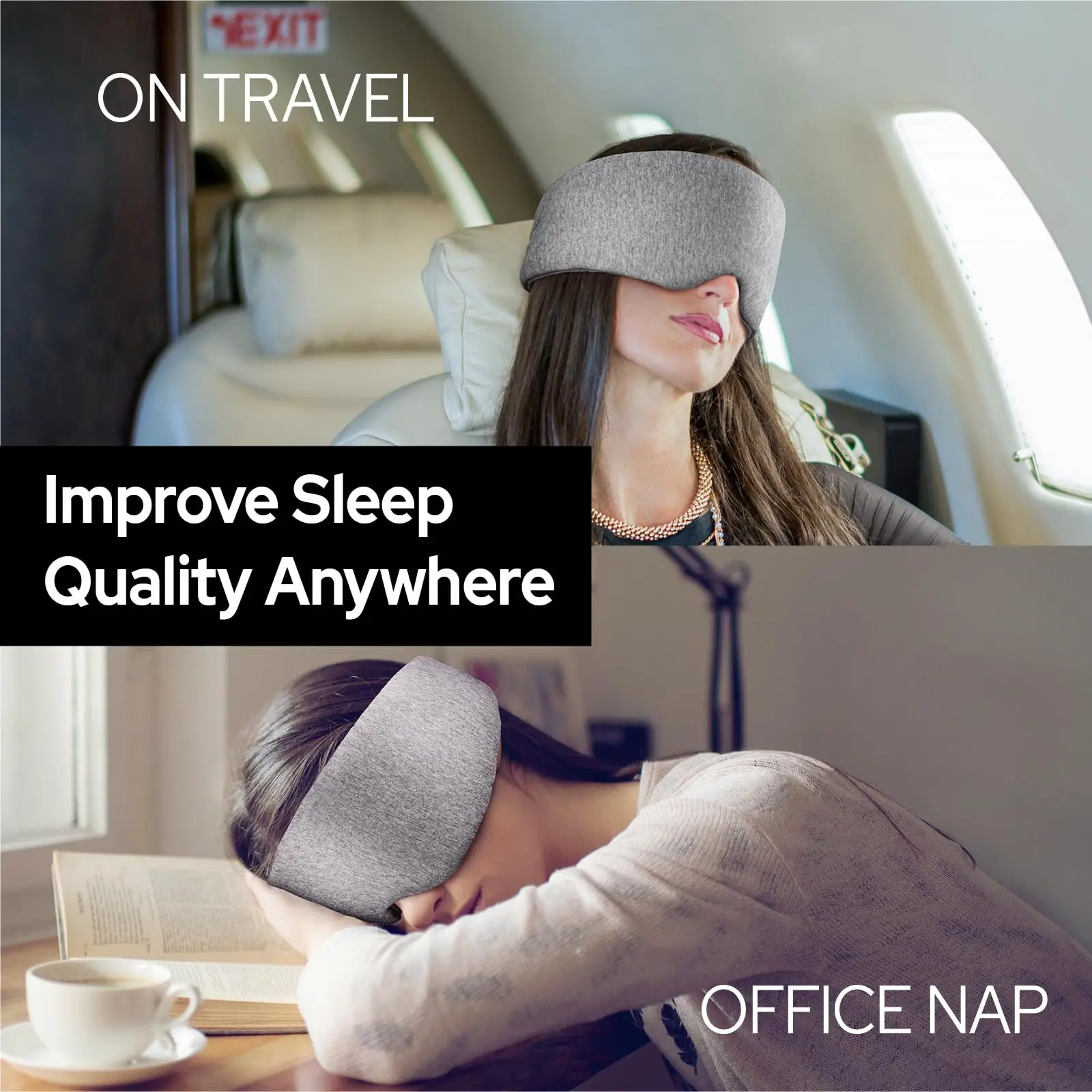 Mascarilla opaca para dormir de algodón 100% hecha a mano para dormir lateral, cubiertas oculares opacas portátiles suaves para mujeres y hombres, parche ocular de viaje