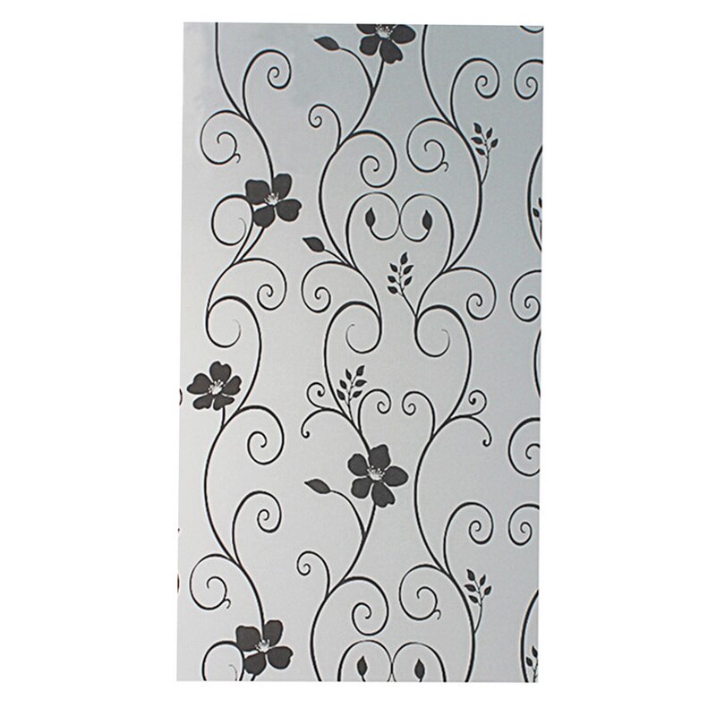 Frosted Privacy Window Film Pattern Self-adhesive Static Cling Glass Film Anti-UV Window Sticker For Bathroom Bedroom Livingroom: A