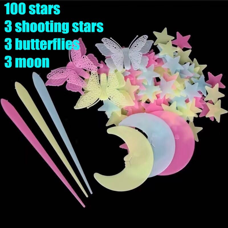 Discount starry sky wallpaper decals glow in the dark stickers kids bedroom decoration colored stars luminous fluorescent: D