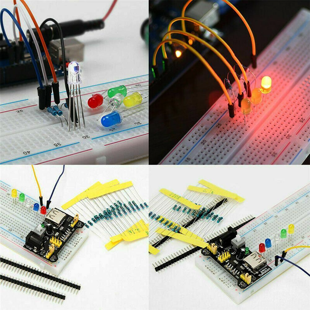 830 stks/doos DIY Project Starter Kit Voor Arduino UNO R3 Kit Elektronische DIY Kit Elektronische Component Set Met Tie-punten Broodplank