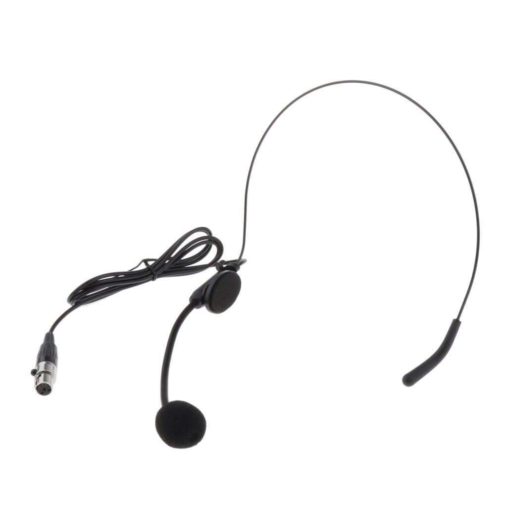 XLR 4 Pin & Cable Headset Microphone Condenser System For Voice Amplifier