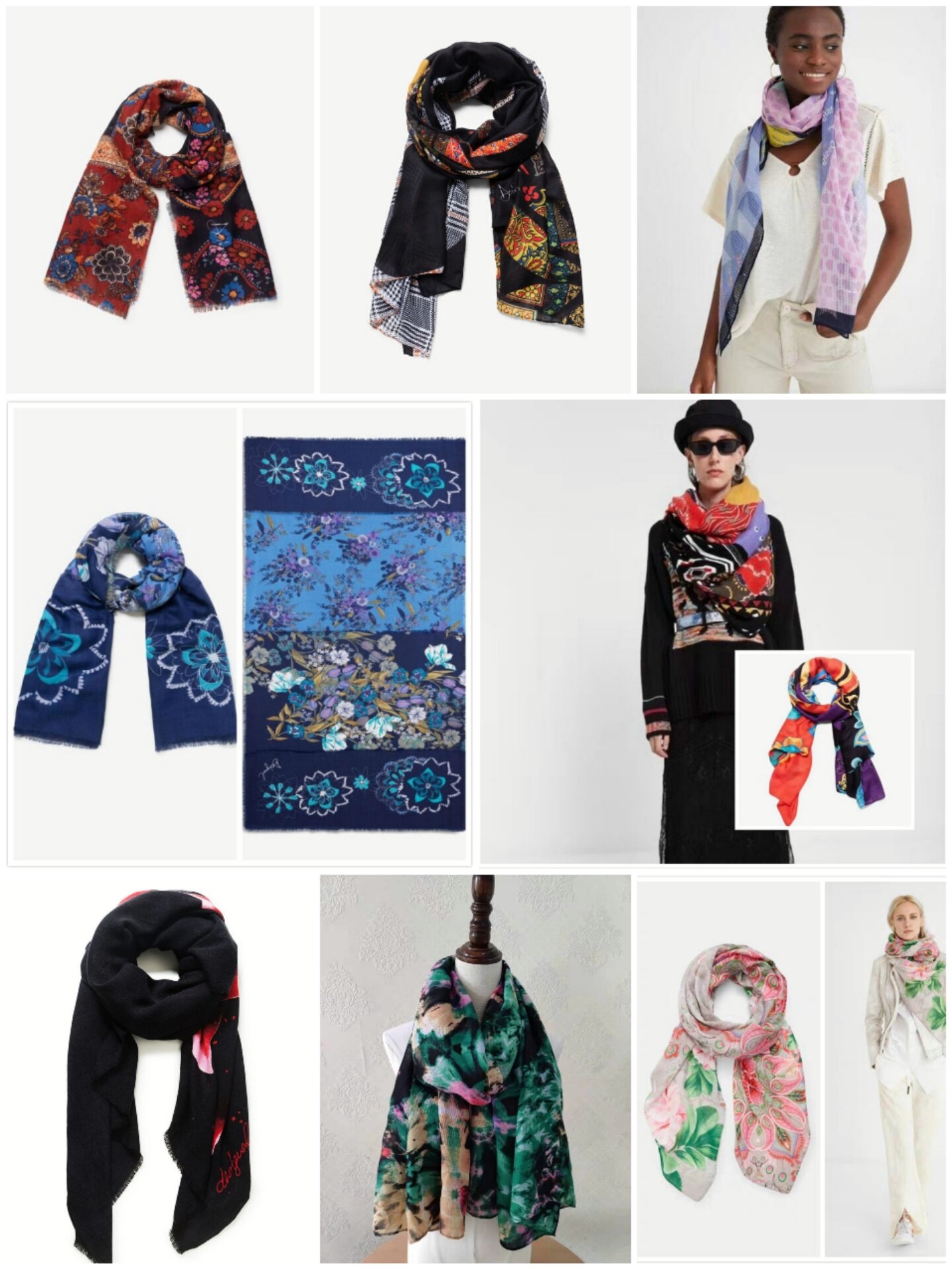 Spaanse Desigual Kleurrijke Print Sjaal Zonnescherm Strandlaken Geborduurd Warme Handdoek Zon Bescherming