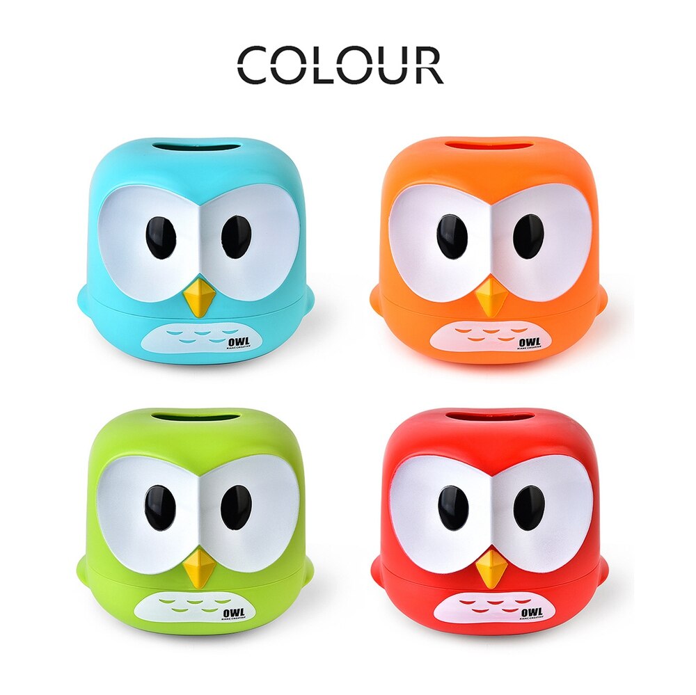 Home Kitchen Cute Cartoon Owl Plastic removable Tissue Box Napkin roll paper Holder Case Simple Storage Box Accessories 1piece