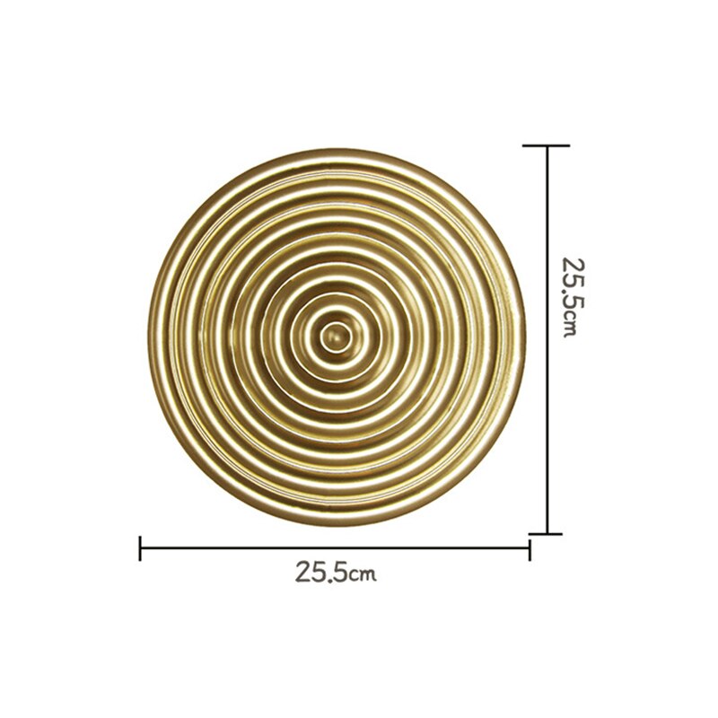 Nordisk lys luksus vægdekoration vedhæng moderne hjem metal dekoration håndværk bølgemønster sofa baggrund væg runde vedhæng: N diameter 25.5cm