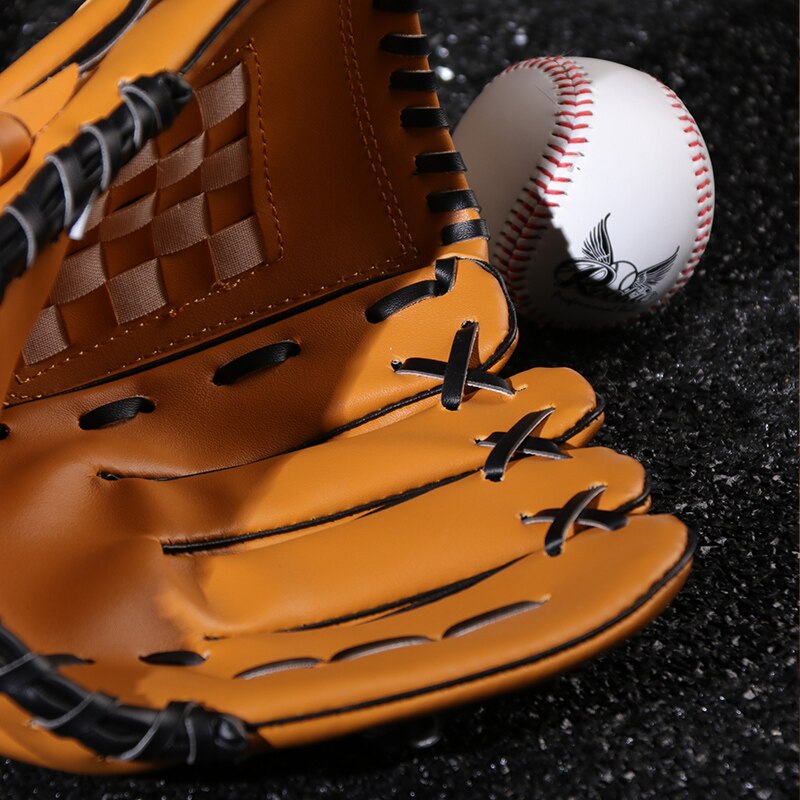 Männer Rechts Hand Schlagen Handschuhe Leder Baseball weicher Ball Baseball Handschuh Schlagen Ausrügestochen Beisbolera Sport Zubehör BJ50ST